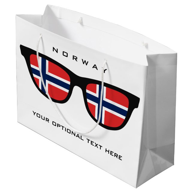 Norwegian Shades custom text & color gift bag (Back Angled)