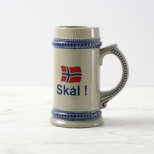 Norwegian Skal Cheers Beer Stein