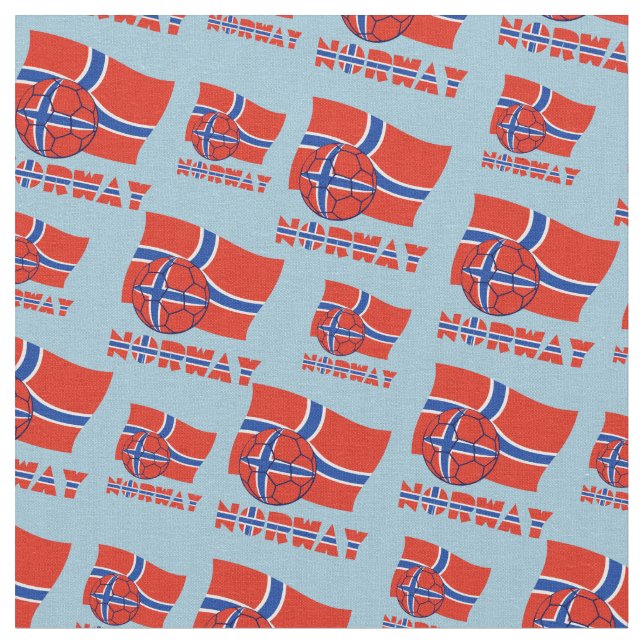 Norwegian Soccer Ball and Flag Fabric (Close Up)