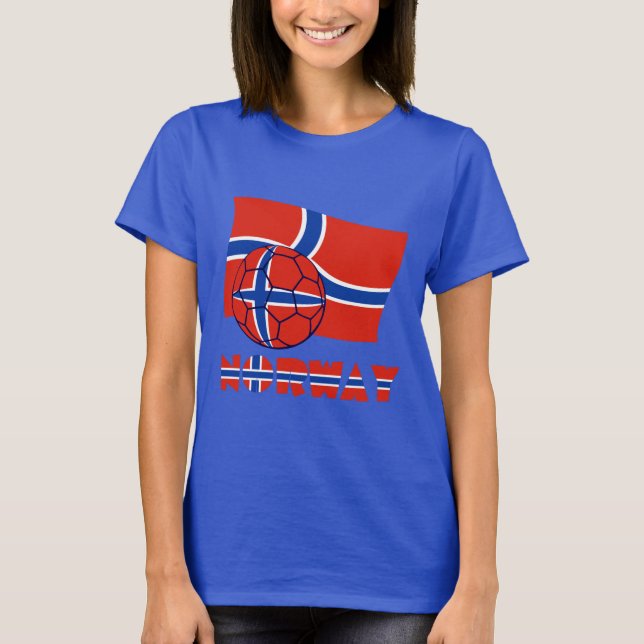 Norwegian Soccer Ball and Flag T-Shirt (Front)