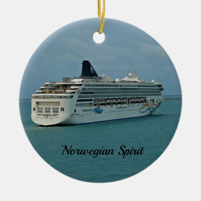 Norwegian Spirit Ceramic Ornament (Front)