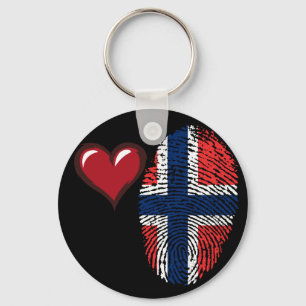 Norwegian touch fingerprint flag keychain