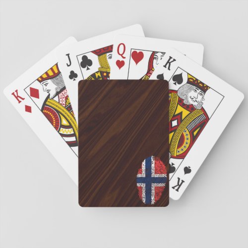 Norwegian touch fingerprint flag playing cards