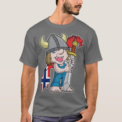 Norwegian Troll Norway Map Flag T_Shirt