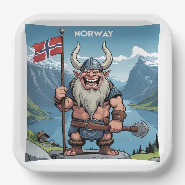 Norwegian Troll Paper Plates (Front)