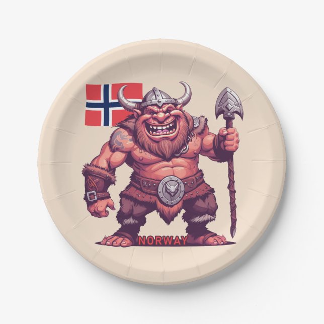 Norwegian Troll Paper Plates (Front)