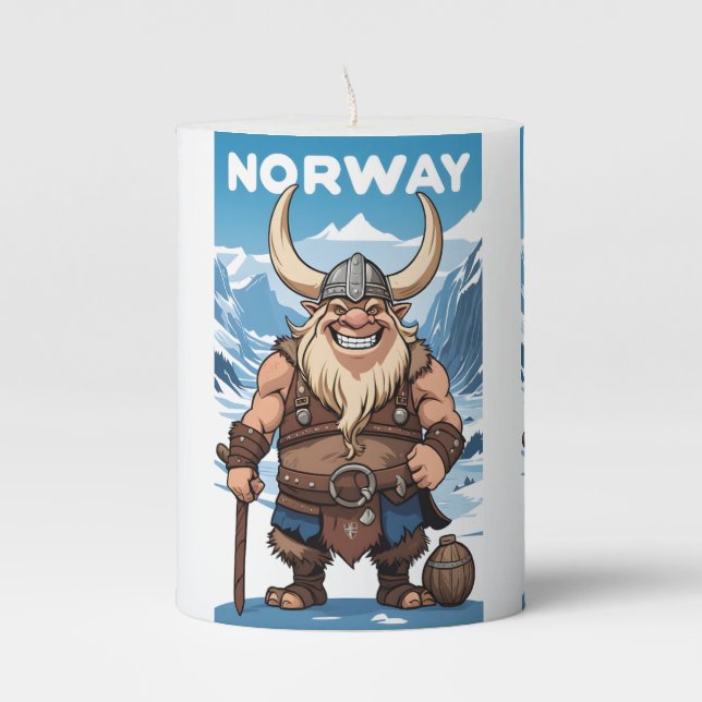 Norwegian Troll Pillar Candle (Front)