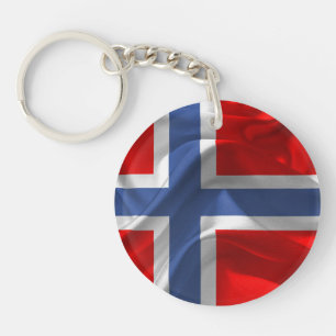Norwegian waving flag keychain