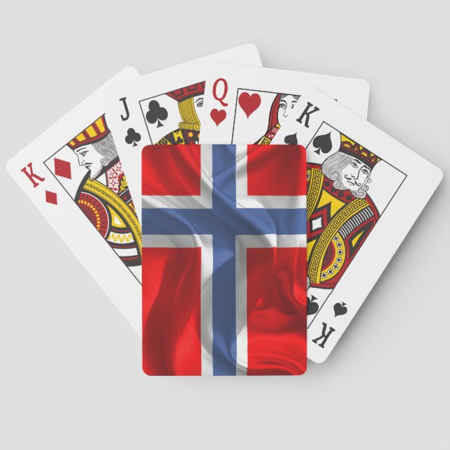 Norwegian waving flag poker cards (Back)