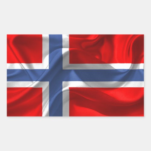 Norwegian waving flag rectangular sticker