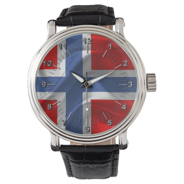 Norwegian waving flag watch (Front)