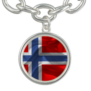 Norwegian wavy flag charm bracelet