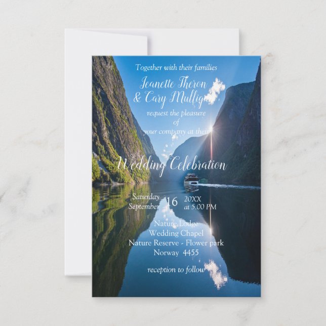 Norwegian wedding Celebrations RSVP Card (Front)