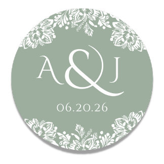Norwich Classic Wedding Monogram Round Sticker