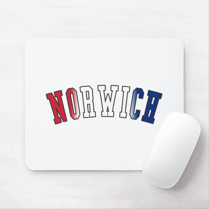 Norwich in United Kingdom National Flag Colors Mouse Pad