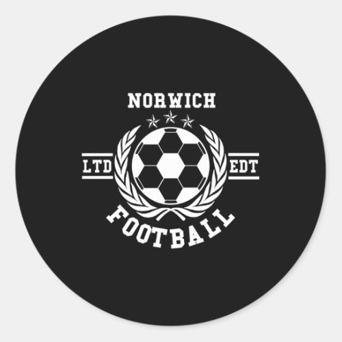 Norwich Soccer Jersey Classic Round Sticker