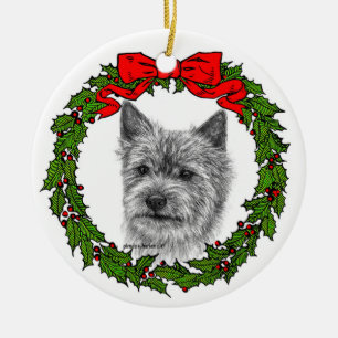 Norwich Terrier Art by Glenda S. Harlan Ceramic Ornament