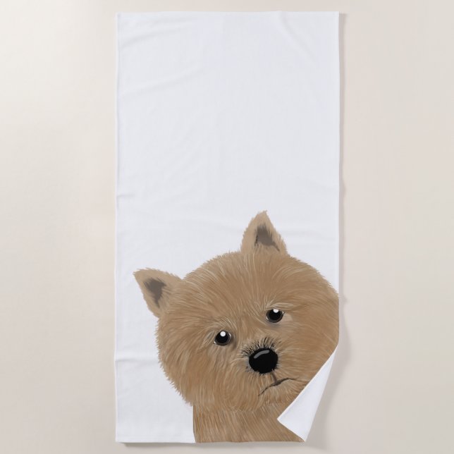 Norwich Terrier Beach Towel (Front)