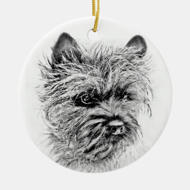 Norwich Terrier Ceramic Ornament (Front)