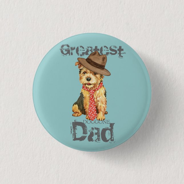 Norwich Terrier Dad Button (Front)
