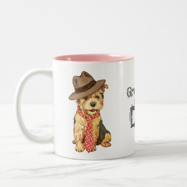 Norwich Terrier Dad Two-Tone Coffee Mug (Left)