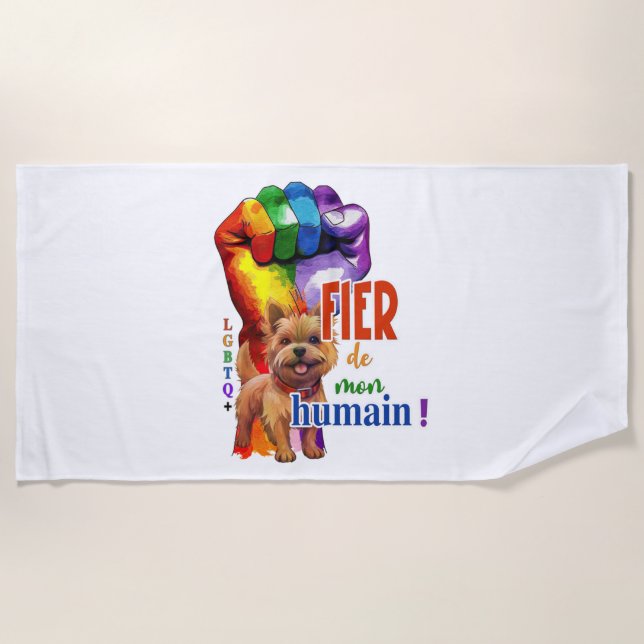 Norwich Terrier dog Beach Towel (Front)