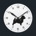 Norwich Terrier Dog Breed Silhouette Round Clock<br><div class="desc">A fun wall clock for the home or office. Makes an original gift for Norwich Terrier lovers. Check out Jenn’s Doodle World for even more decorative clocks and dog breed themed home decor.</div>