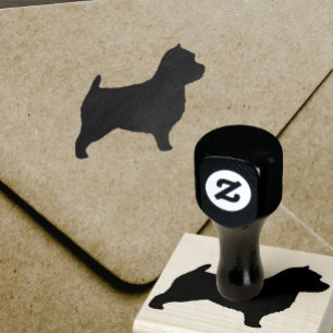 Norwich Terrier Dog Breed Silhouette Rubber Stamp