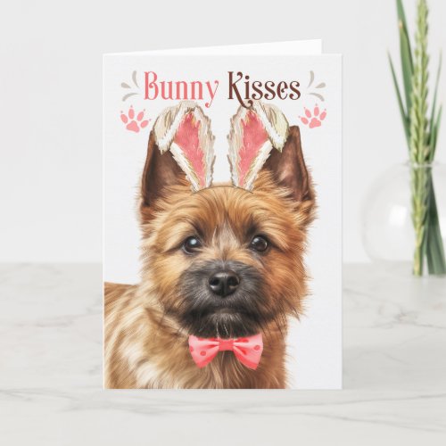 Norwich Terrier Dog Bunny Ears for Easter Holiday Card