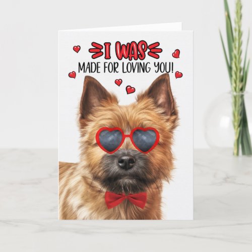 Norwich Terrier Dog Made for Loving You Valentine Holiday Card