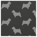 Norwich Terrier Dog Silhouettes Grey and Black Fabric