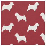 Norwich Terrier Dog Silhouettes Red and White Fabric