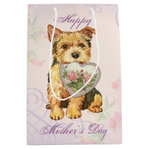 Norwich Terrier Heart Mom Medium Gift Bag