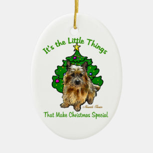 Norwich Terrier Lovers Christmas Ceramic Ornament