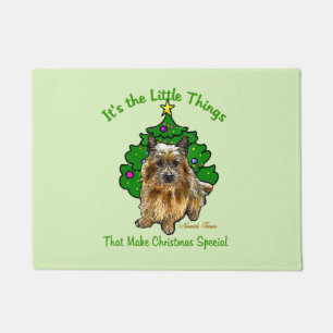 Norwich Terrier Lovers Christmas Ornament Doormat