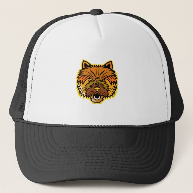 Norwich Terrier Mascot Front Trucker Hat (Front)