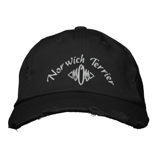 Norwich Terrier, MOM Embroidered Baseball Cap (Front)