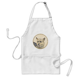 Norwich Terrier Painting - Cute Original Dog Art Adult Apron