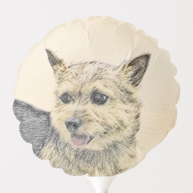 Norwich Terrier Painting - Cute Original Dog Art Balloon (Front)