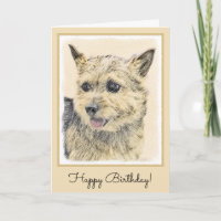 Norwich Terrier Painting - Cute Original Dog Art