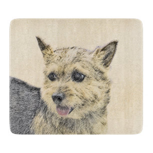 Norwich Terrier Painting - Cute Original Dog Art Cutting Board