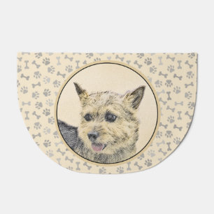 Norwich Terrier Painting - Cute Original Dog Art Doormat