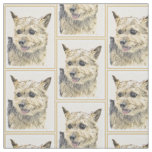Norwich Terrier Painting - Cute Original Dog Art Fabric