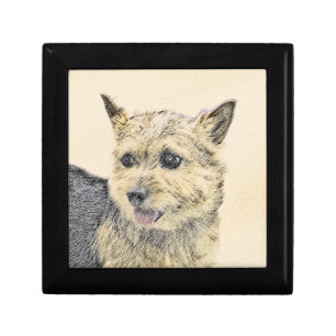 Norwich Terrier Painting - Cute Original Dog Art Gift Box