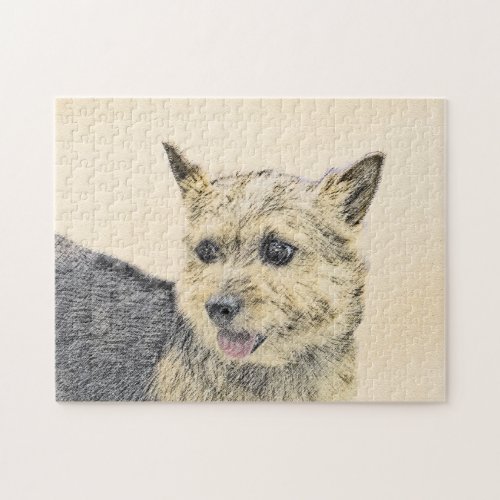 Norwich Terrier Painting _ Cute Original Dog Art Jigsaw Puzzle