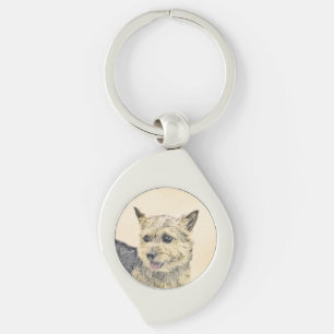 Norwich Terrier Painting - Cute Original Dog Art Keychain