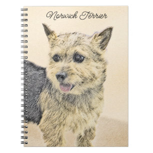 Norwich Terrier Painting - Cute Original Dog Art Notebook