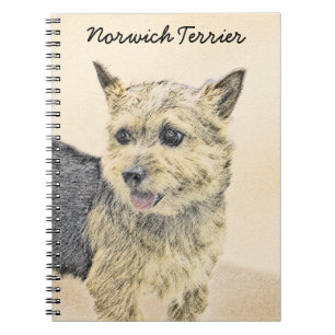 Norwich Terrier Painting - Cute Original Dog Art Notebook