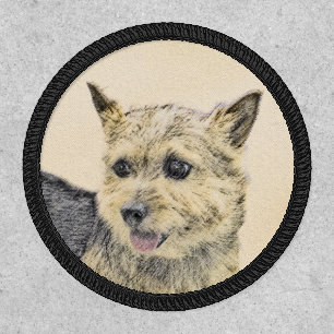 Norwich Terrier Painting - Cute Original Dog Art Patch