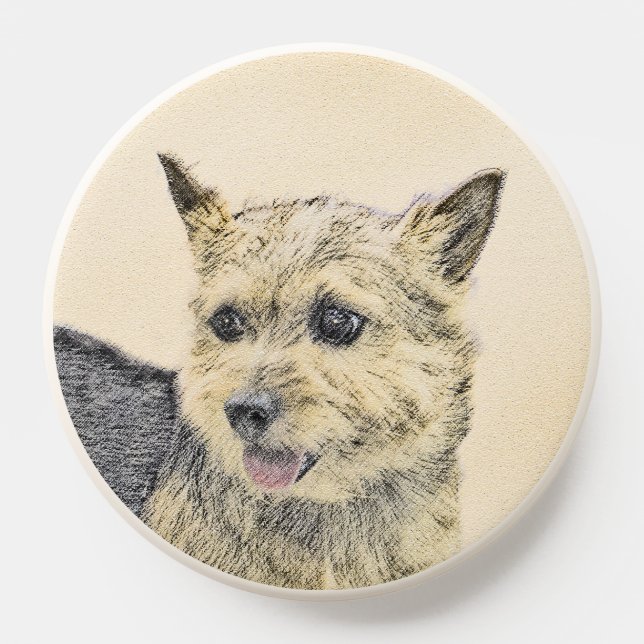 Norwich Terrier Painting - Cute Original Dog Art PopSocket (Popsocket)